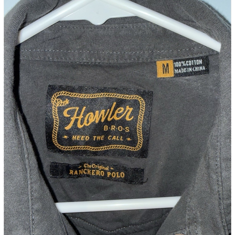HOWLERS BROTHERS Ranchero Polo Shirt William Chris Vineyard Pearl Snap Size M - Picture 3 of 5